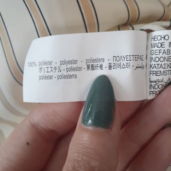 Zara Oversized Striped Cream Button-Up Blouse - Picture 8 of 14